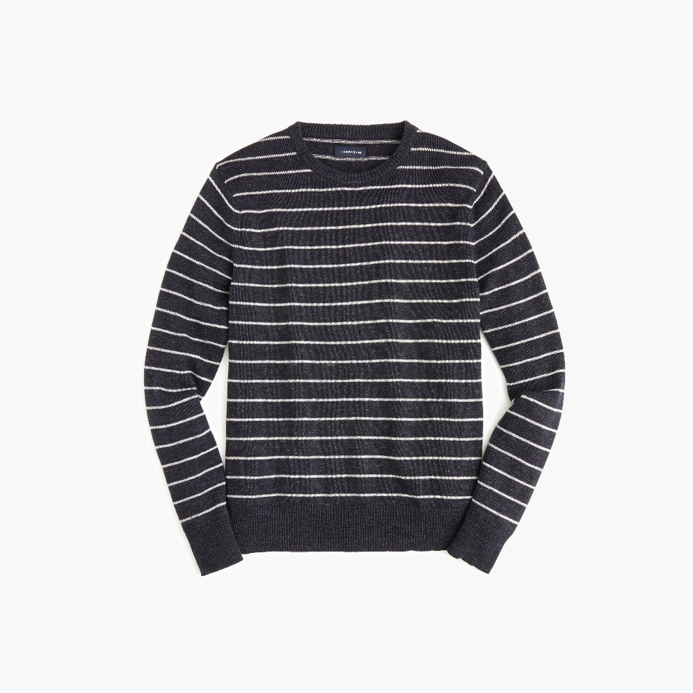 J.Crew Cotton-Wool Striped Crewneck Sweater